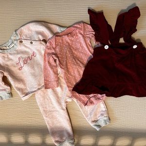 4 piece set baby girl clothes